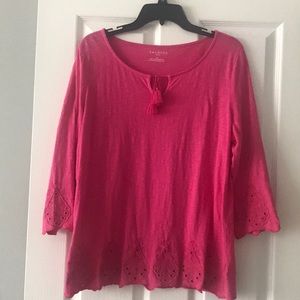 Dark pink long knit top